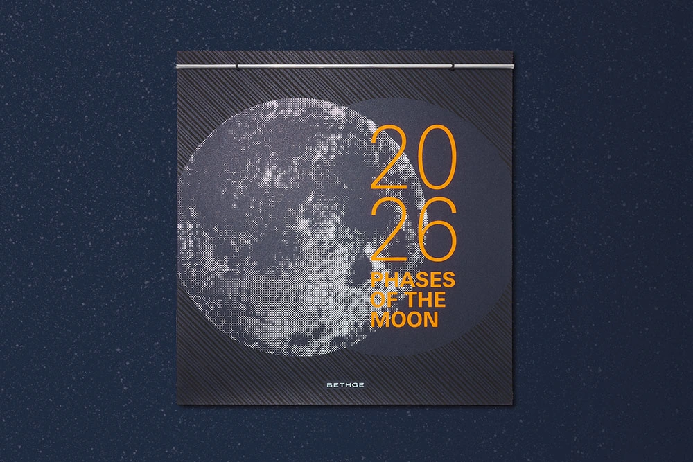 Wandkalender 2026 - Mondphasen Siebdruck